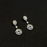 925 Sterling Silver Blue Stone Necklace Set