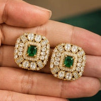 Green Kundan Bridal Choker Set with Matching Earrings
