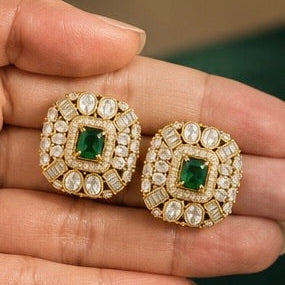 Green Kundan Bridal Choker Set with Matching Earrings
