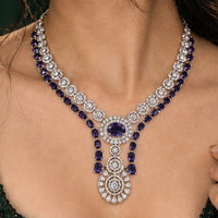 Royal Purple Kundan Bridal Necklace Set with Matching Earrings