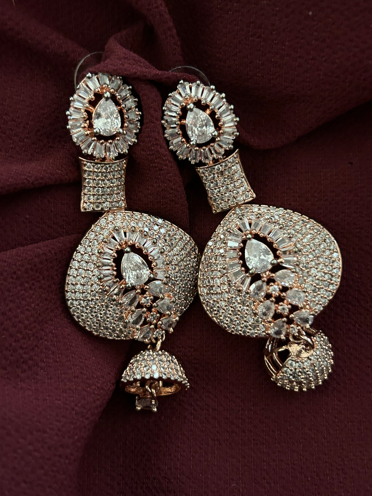 Rose Radiance AD Earrings - Mivanaa