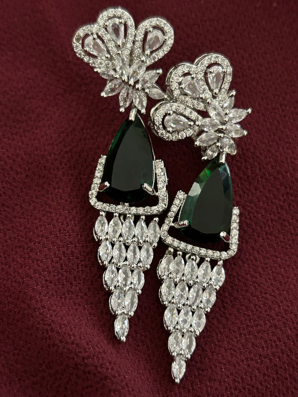 Emerald Radiance AD Earrings - Mivanaa