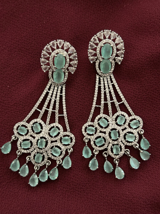 Mint Radiance AD Earrings - Mivanaa