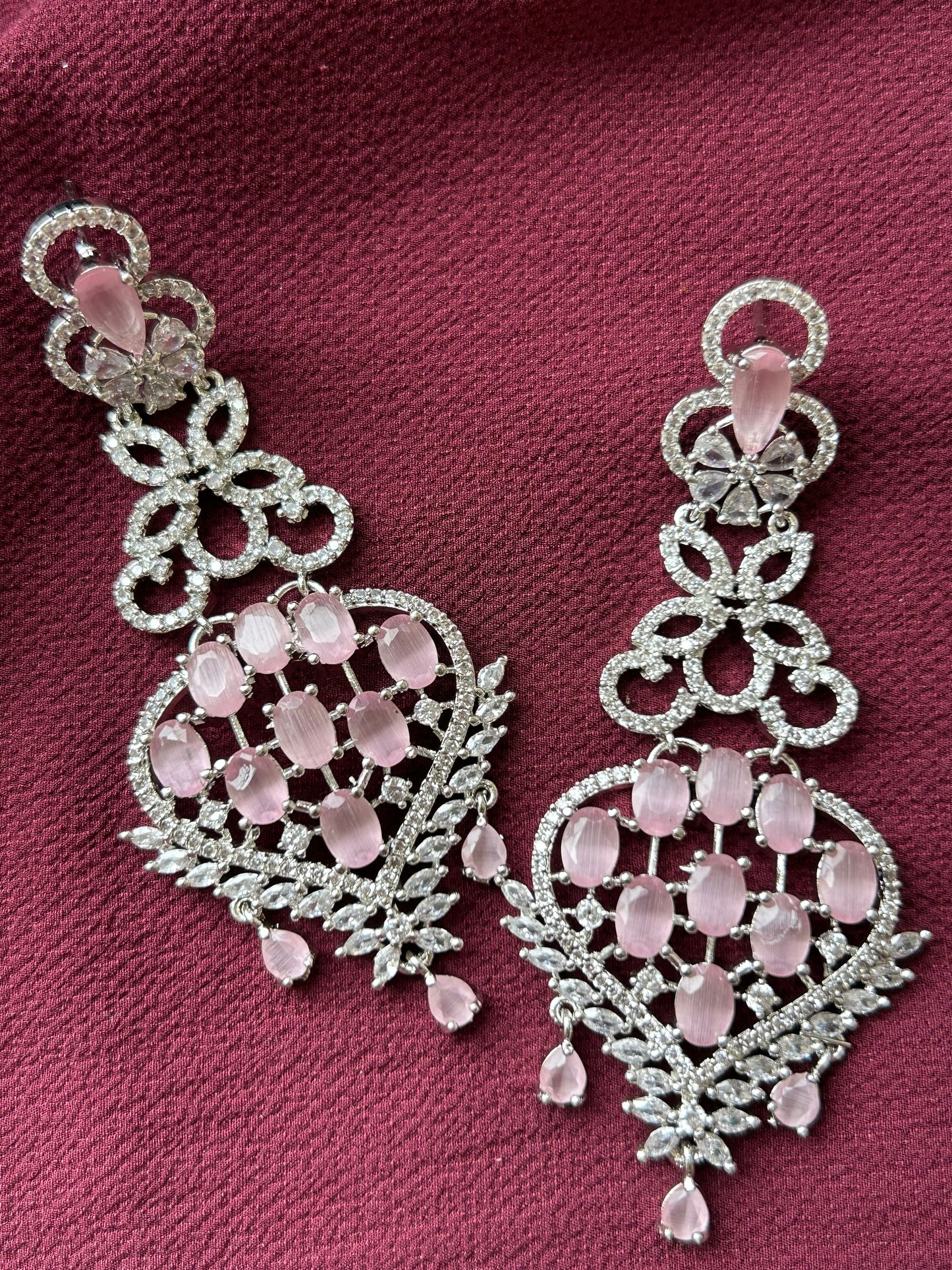 Rose Blush AD Earrings - Mivanaa