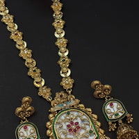 Traditional Gold Plated Kundan Meenakari Necklace Set