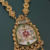 Traditional Gold Plated Kundan Meenakari Necklace Set