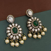 Royal Green Kundan Pearl Choker Necklace Set