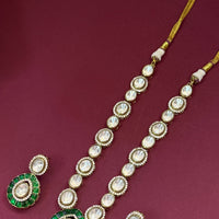 Traditional Kundan Necklace Set with Green Stones for Women