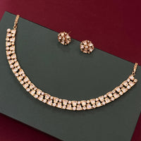 Luxury Gold Plated Polki Kundan Necklace Set with Stud Earrings