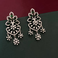 Emerald Floral Diamond Look Necklace Set