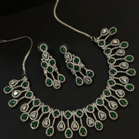 Elegant Emerald American Diamond Necklace
