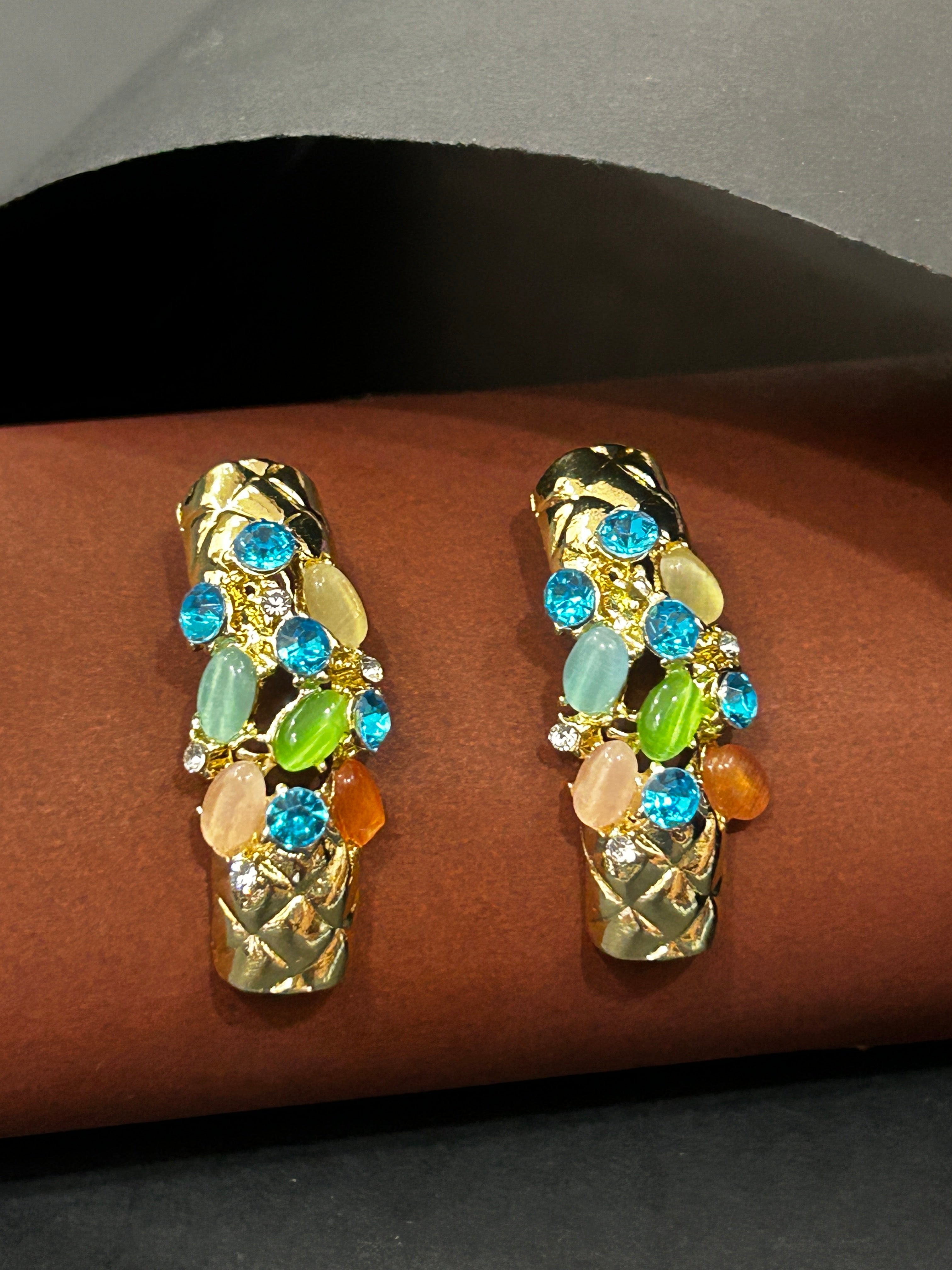Vibrant Multicolor Gemstone Earring-Mivanaa