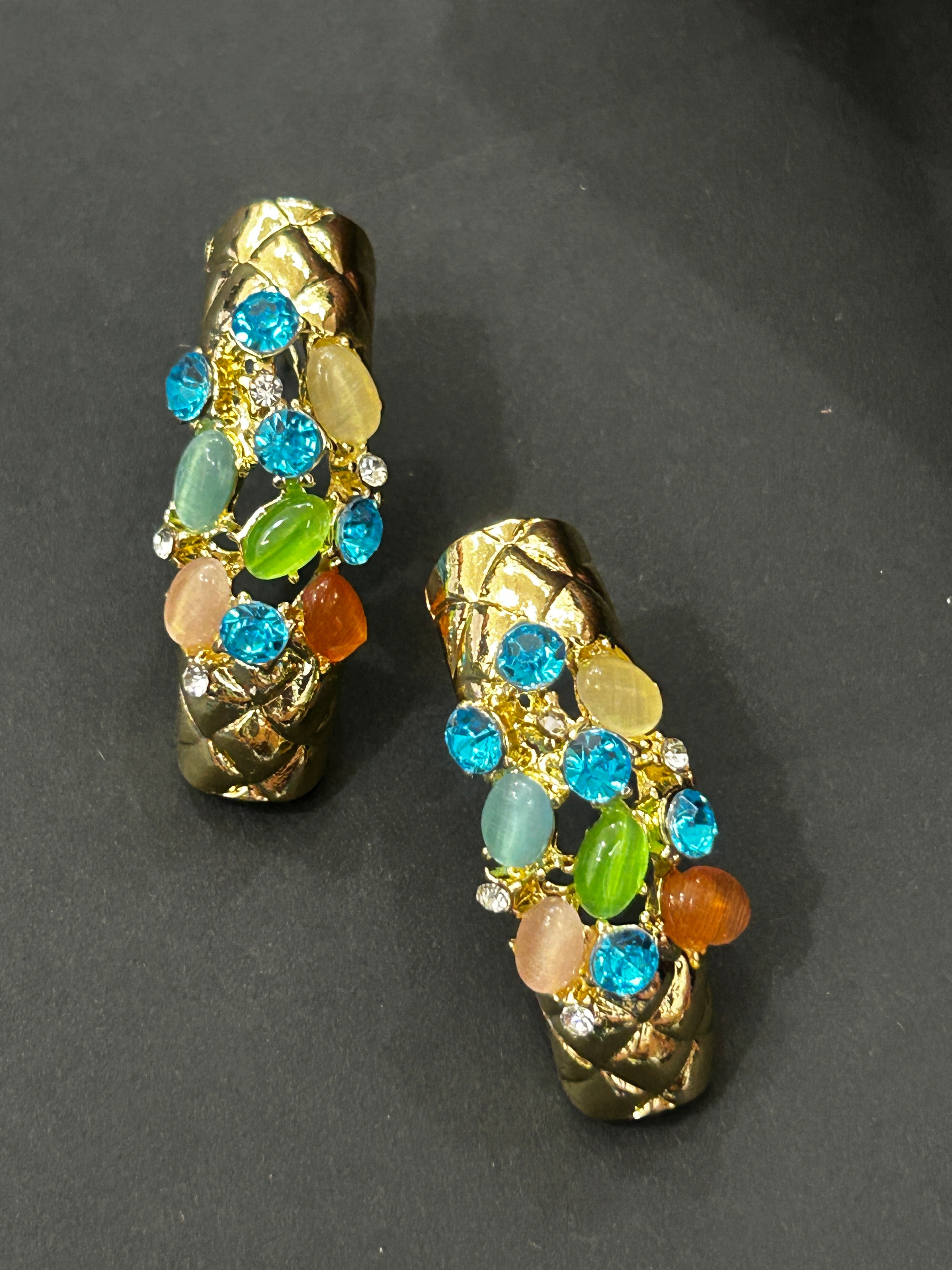 Vibrant Multicolor Gemstone Earring-Mivanaa
