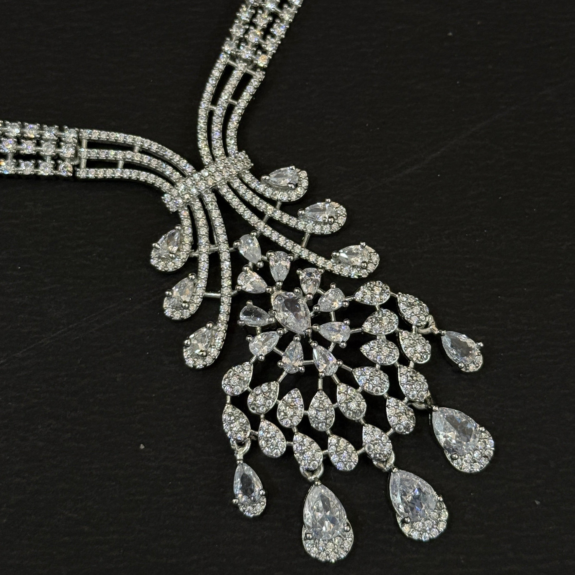 Dazzling Diamond-Cut CZ Necklace & Earring Set