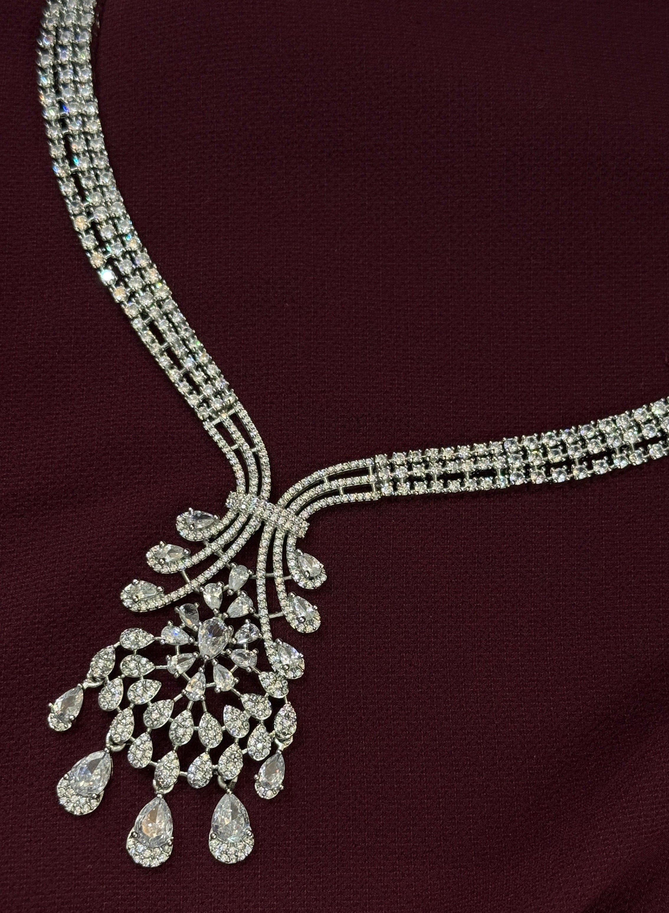 Dazzling Diamond-Cut CZ Necklace & Earring Set