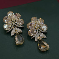 Luxury Floral Crystal Drop Earrings