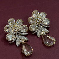 Luxury Floral Crystal Drop Earrings