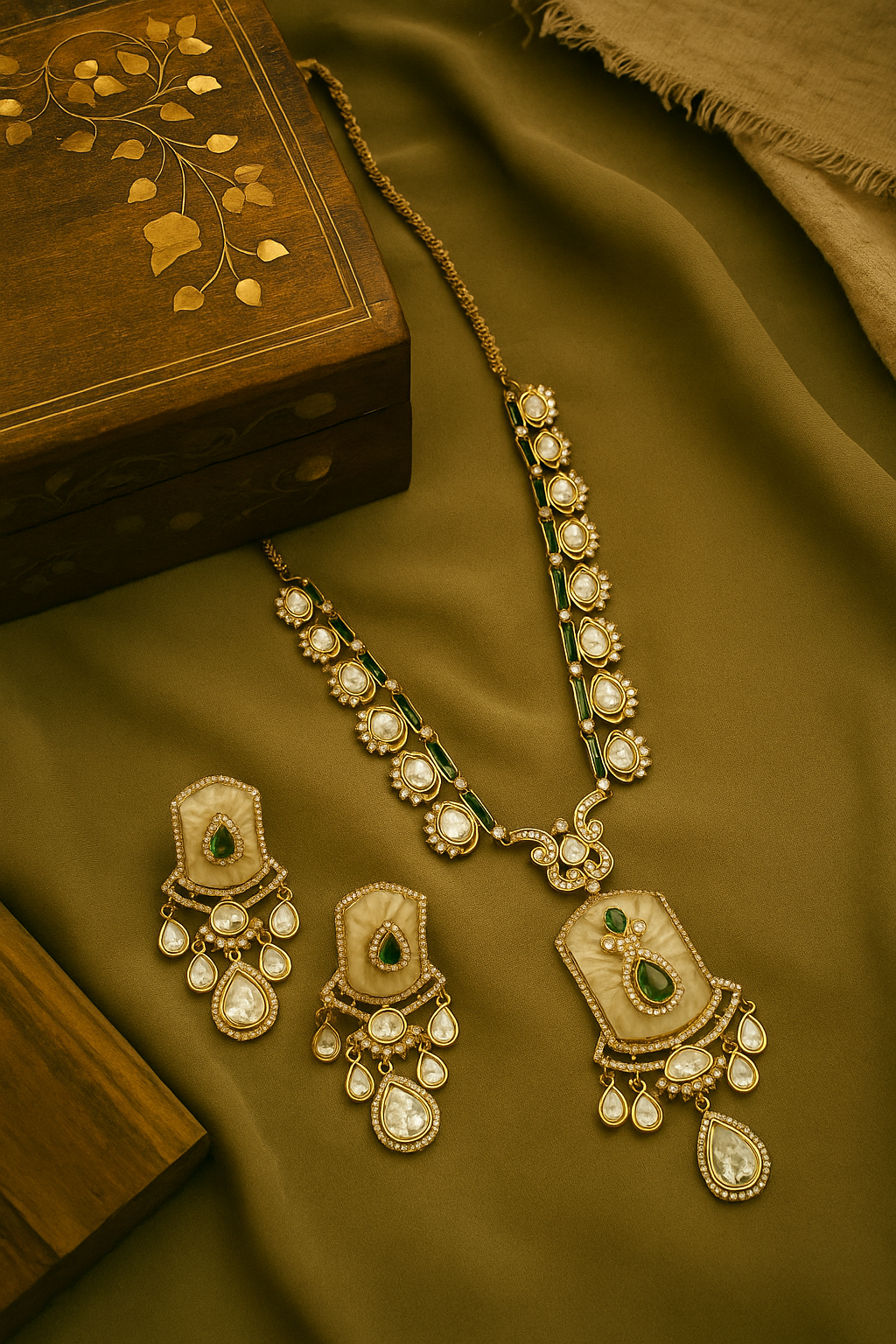 Empress – Polki Emerald Bridal Necklace