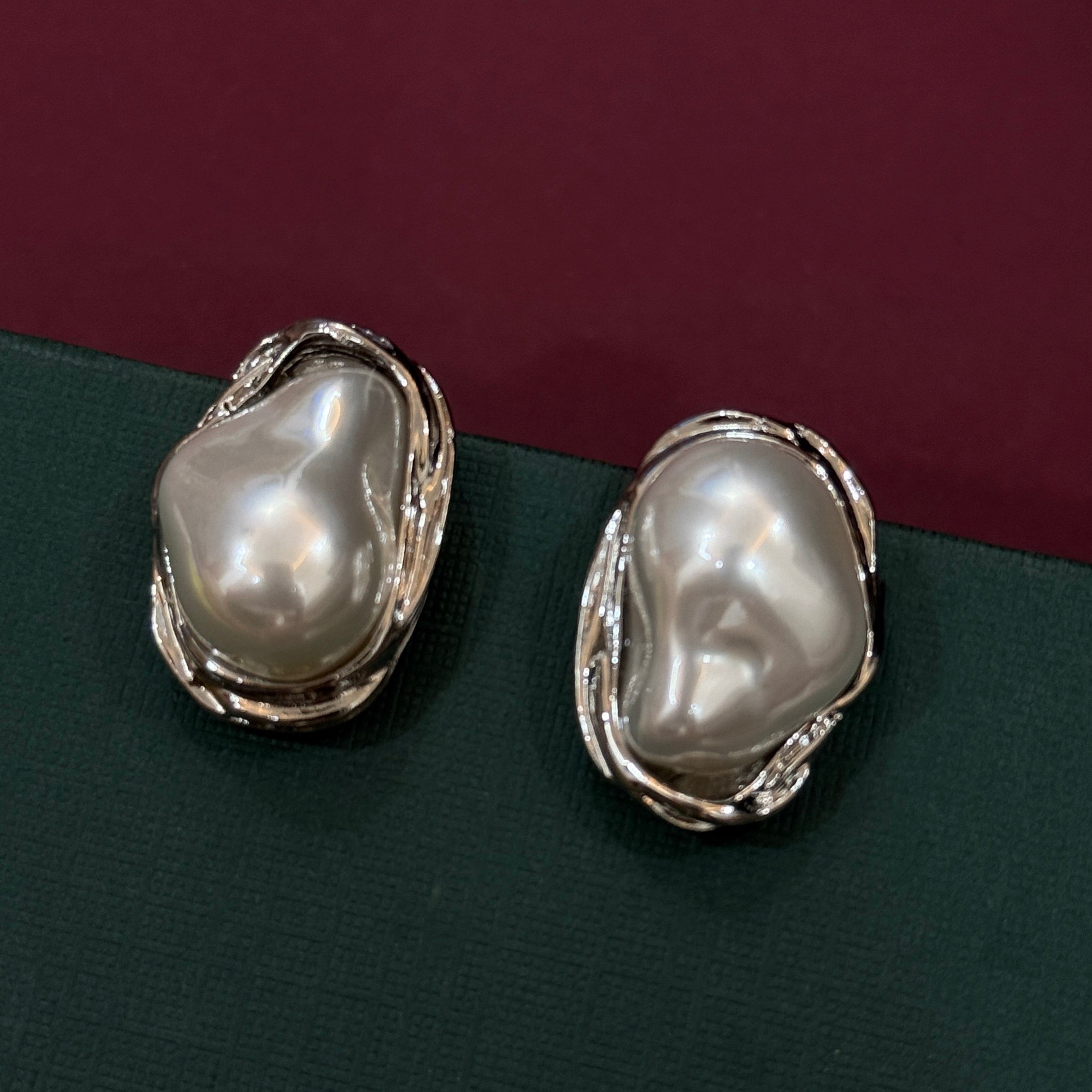 Premium Silver-Tone Baroque Pearl Pendant Set