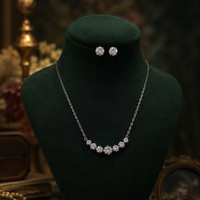 Sparkle Silver Sterling 925 CZ Pendant Set