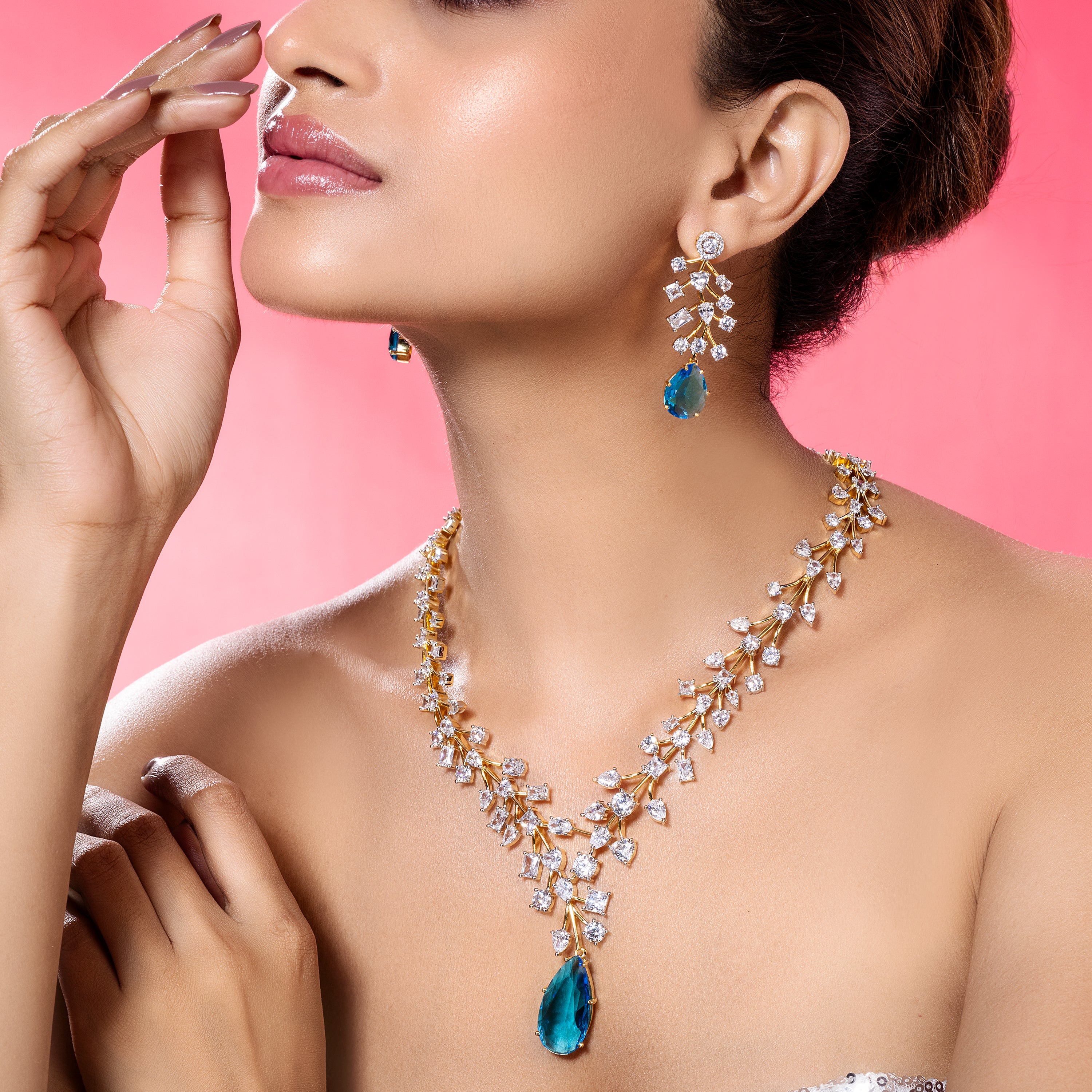 Radiate Luxury with our Premium CZ Jewelry Set-Mivanaa