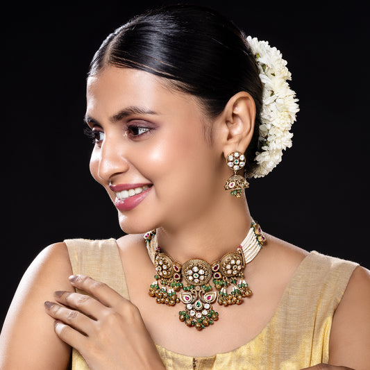 Regal Kundan Multi-Layer Necklace Set