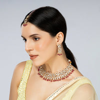 Ruby Bridal Jewelry Set-Mivanaa