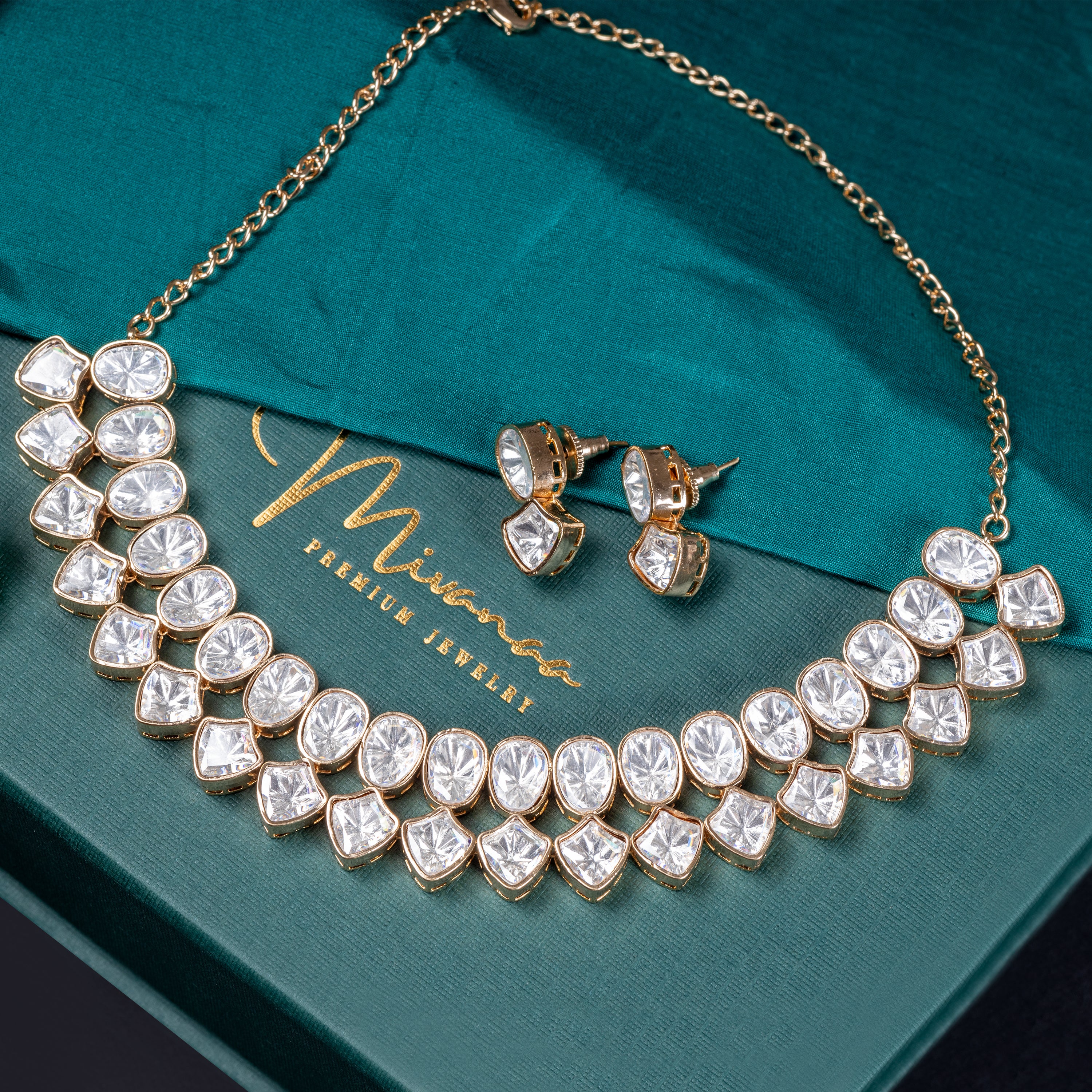 Eterna Glow Moissanite Necklace Set-Mivanaa