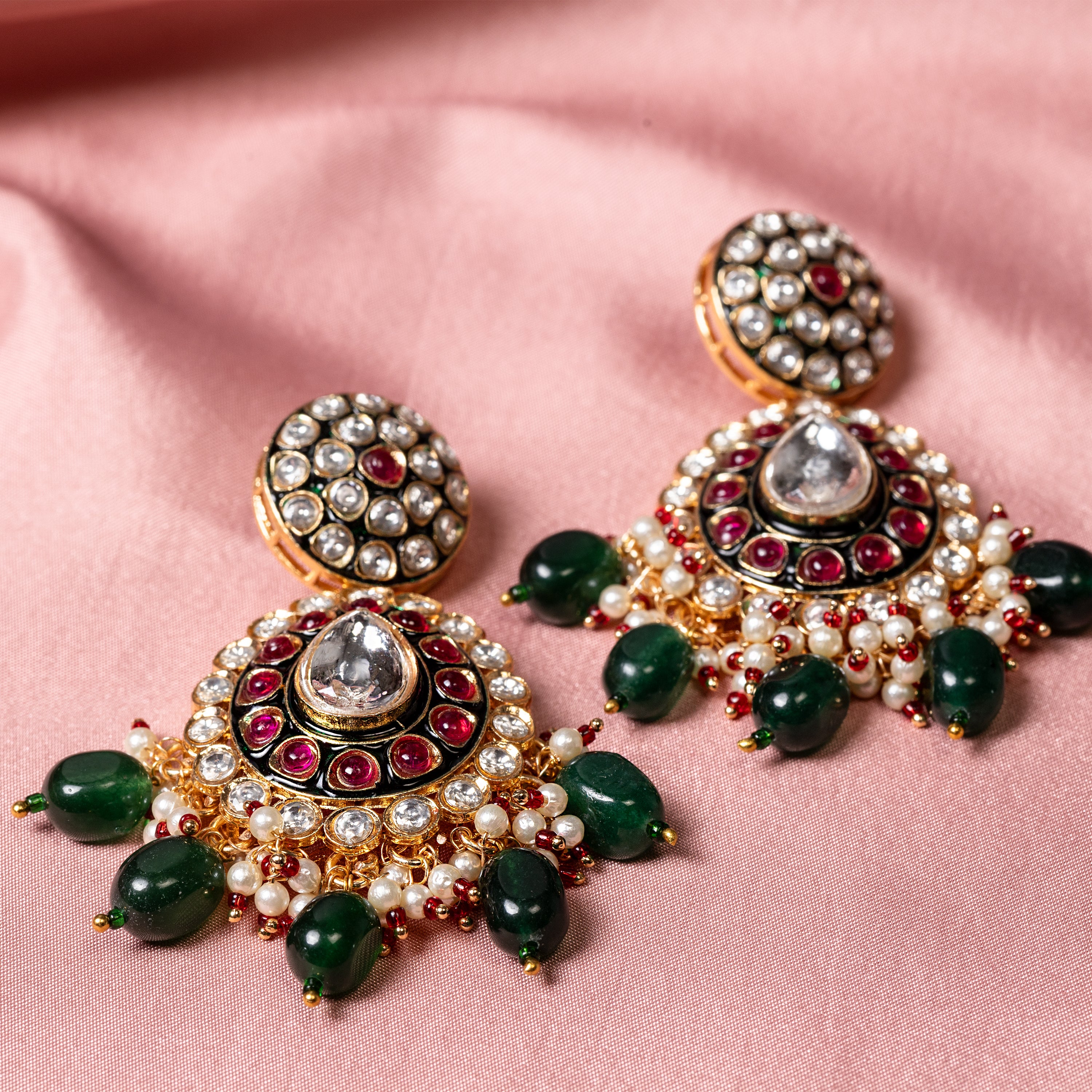 Grand Kundan Bridal Necklace Set-Mivanaa