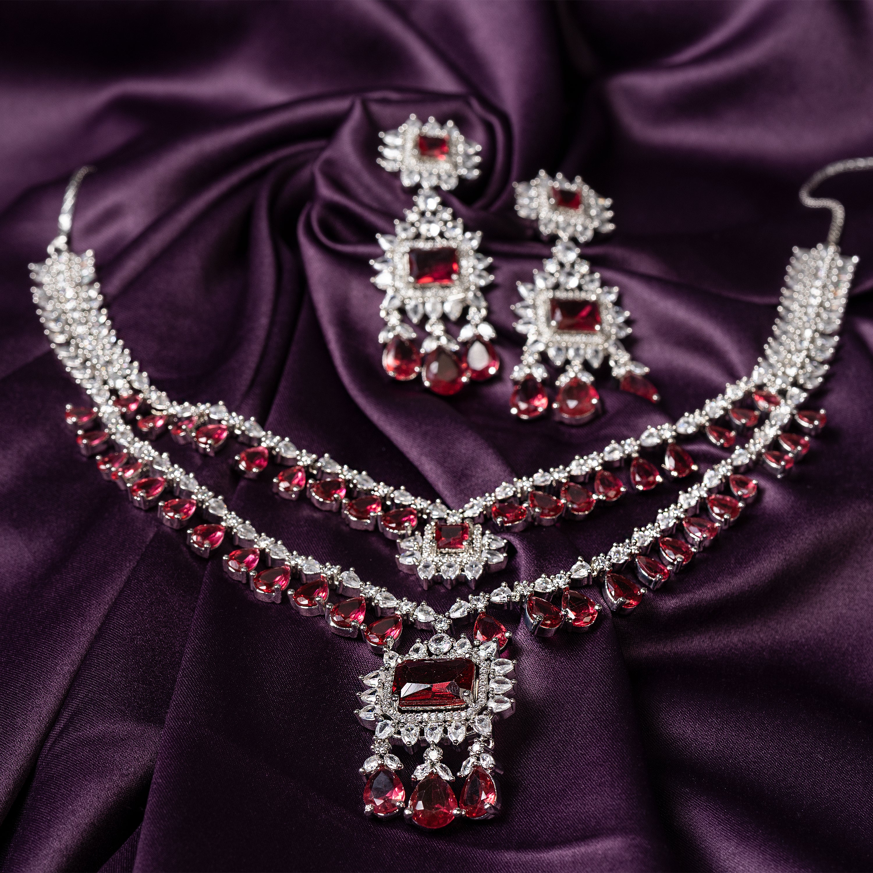 Glamorous Ruby American Diamond-Mivanaa