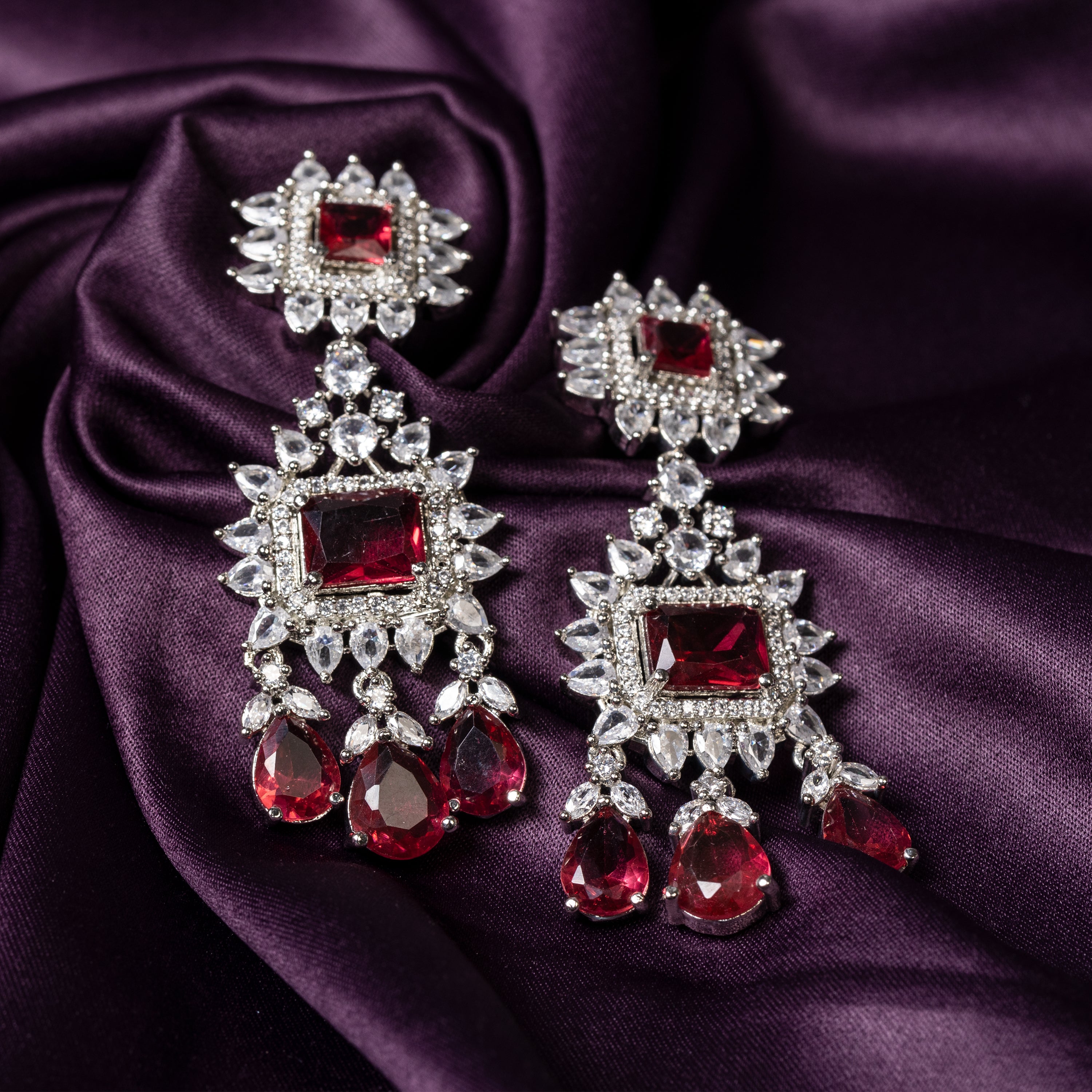 Glamorous Ruby American Diamond-Mivanaa
