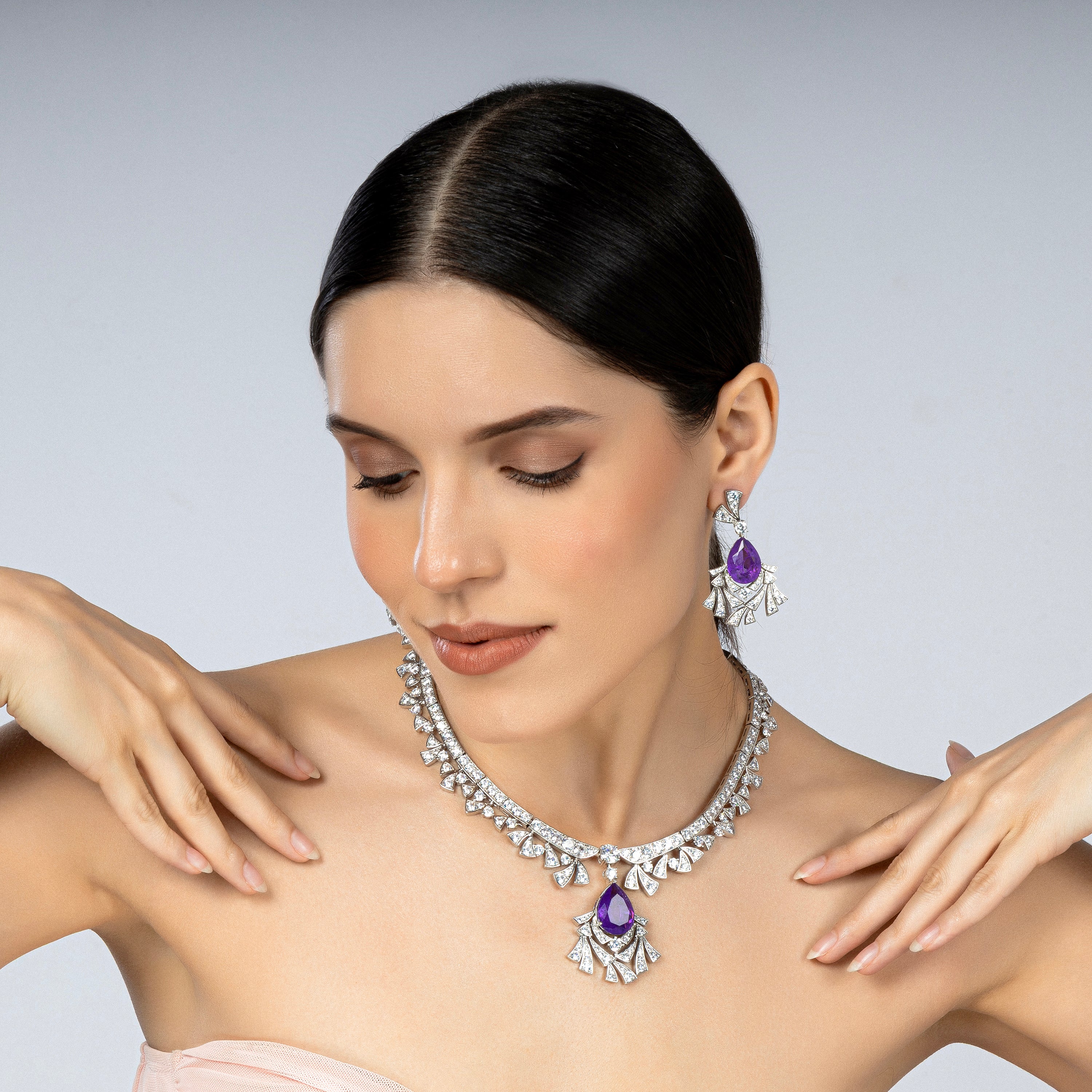 Austrian Crystal Purple Royal Luxury-Mivanaa