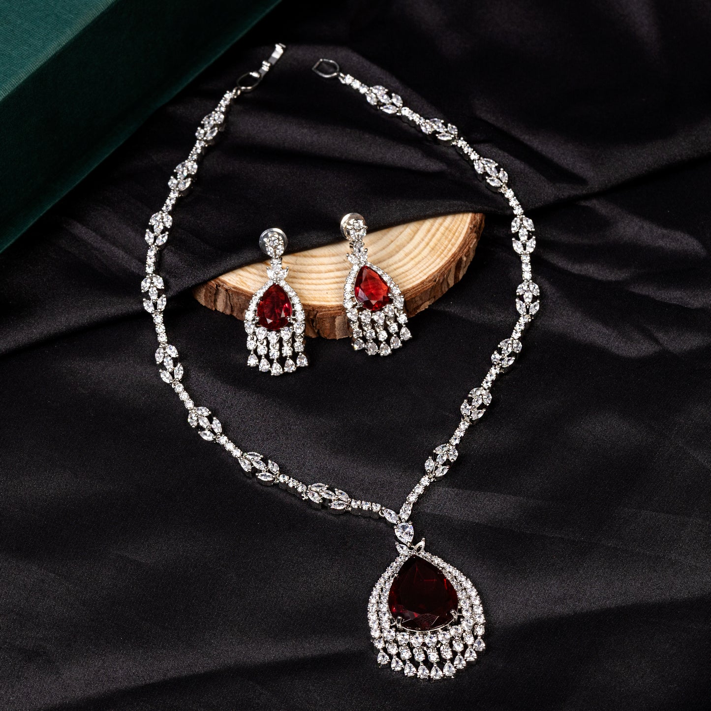 Radiant Ruby Elegance Necklace Set