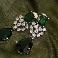 Emerald Eclipse American Diamond Necklace Set-Mivanaa