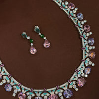 Luxury Austrian Glass Stone Necklace & Earrings Set-Mivanaa