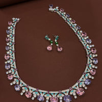 Luxury Austrian Glass Stone Necklace & Earrings Set-Mivanaa