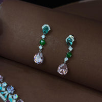 Luxury Austrian Glass Stone Necklace & Earrings Set-Mivanaa