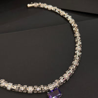 Royal Amethyst Glow Pendant Set-Mivanaa