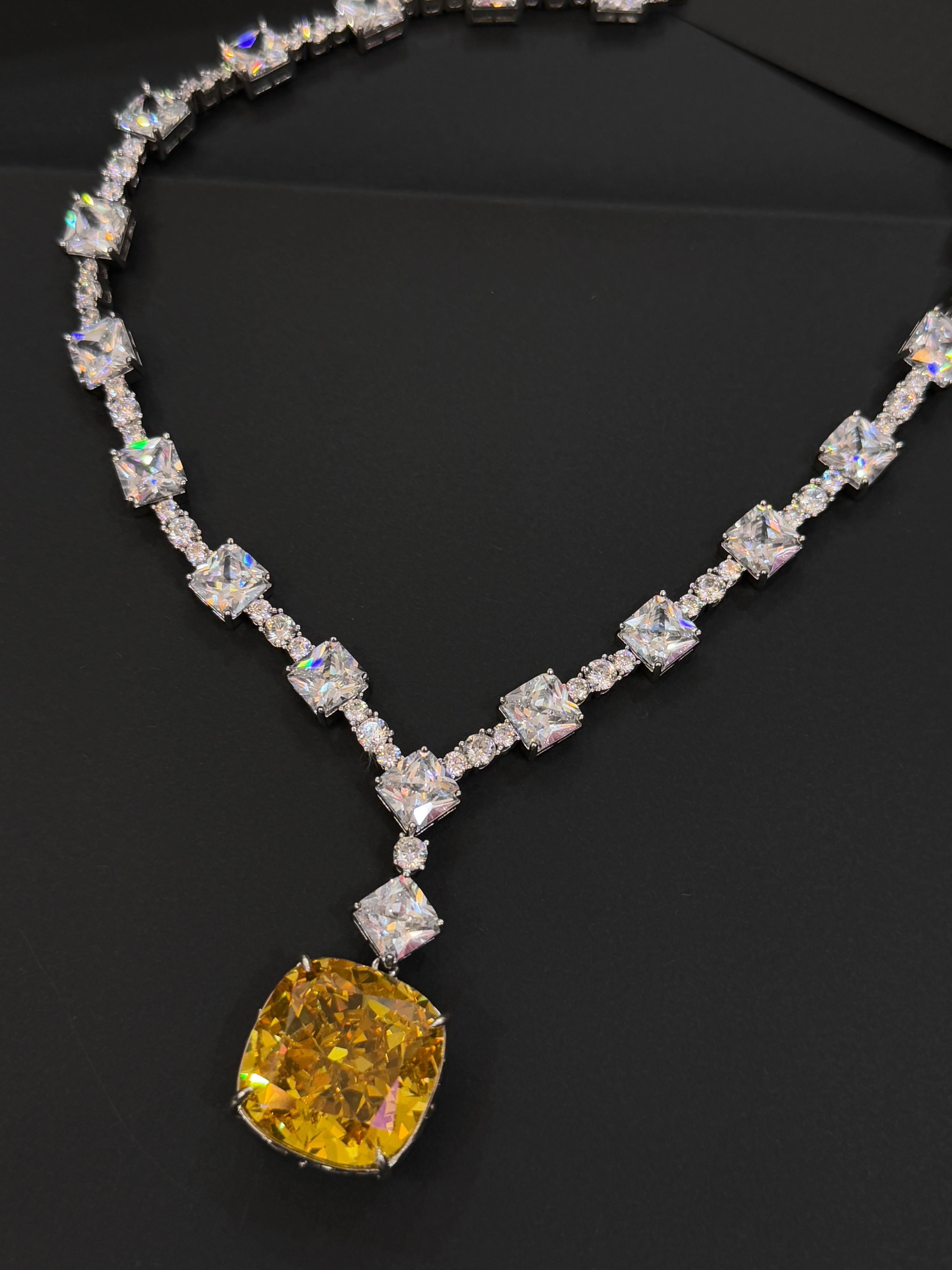 Austrian Sunburst Pendant Set-Mivanaa