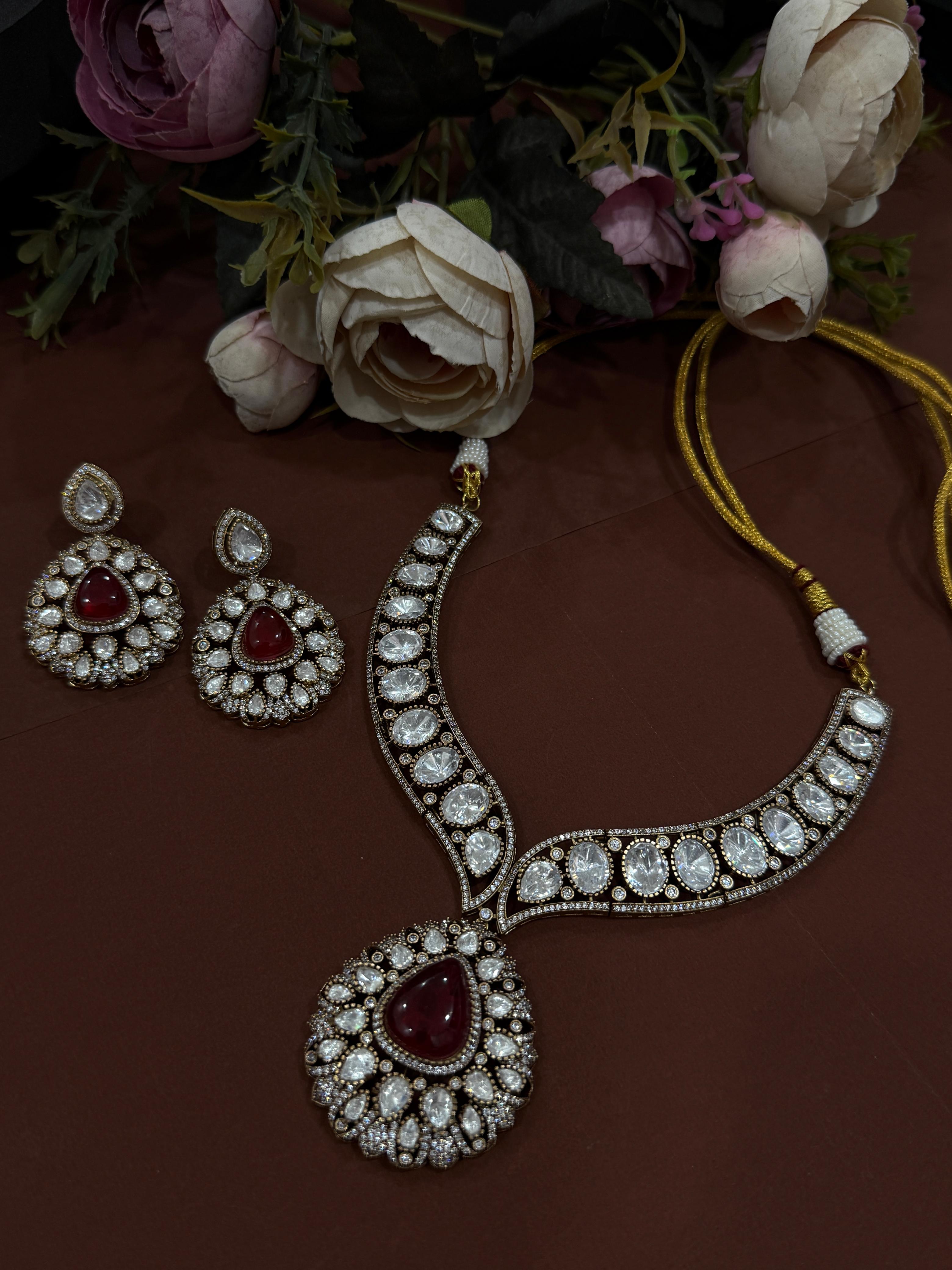 Royal Glow Wedding Necklace-Mivanaa