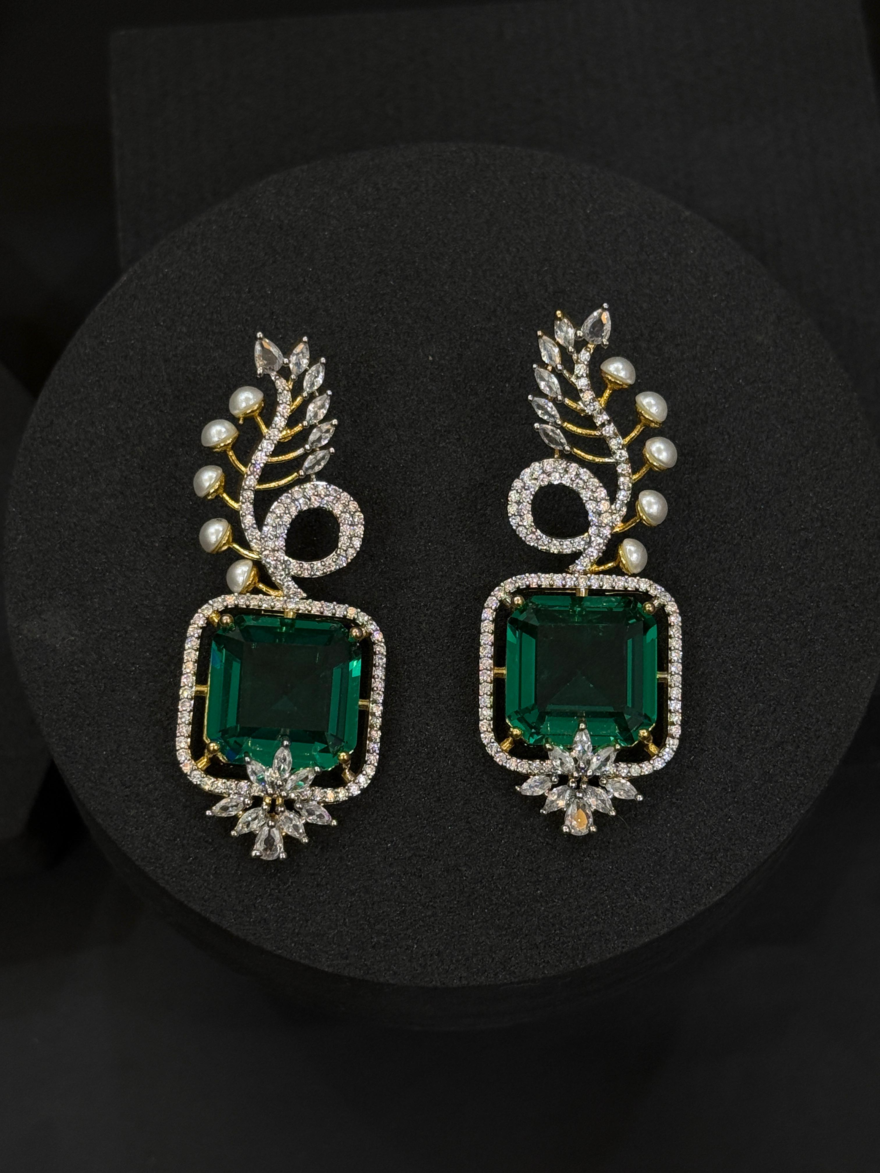 Emerald Grace Statement Earrings
