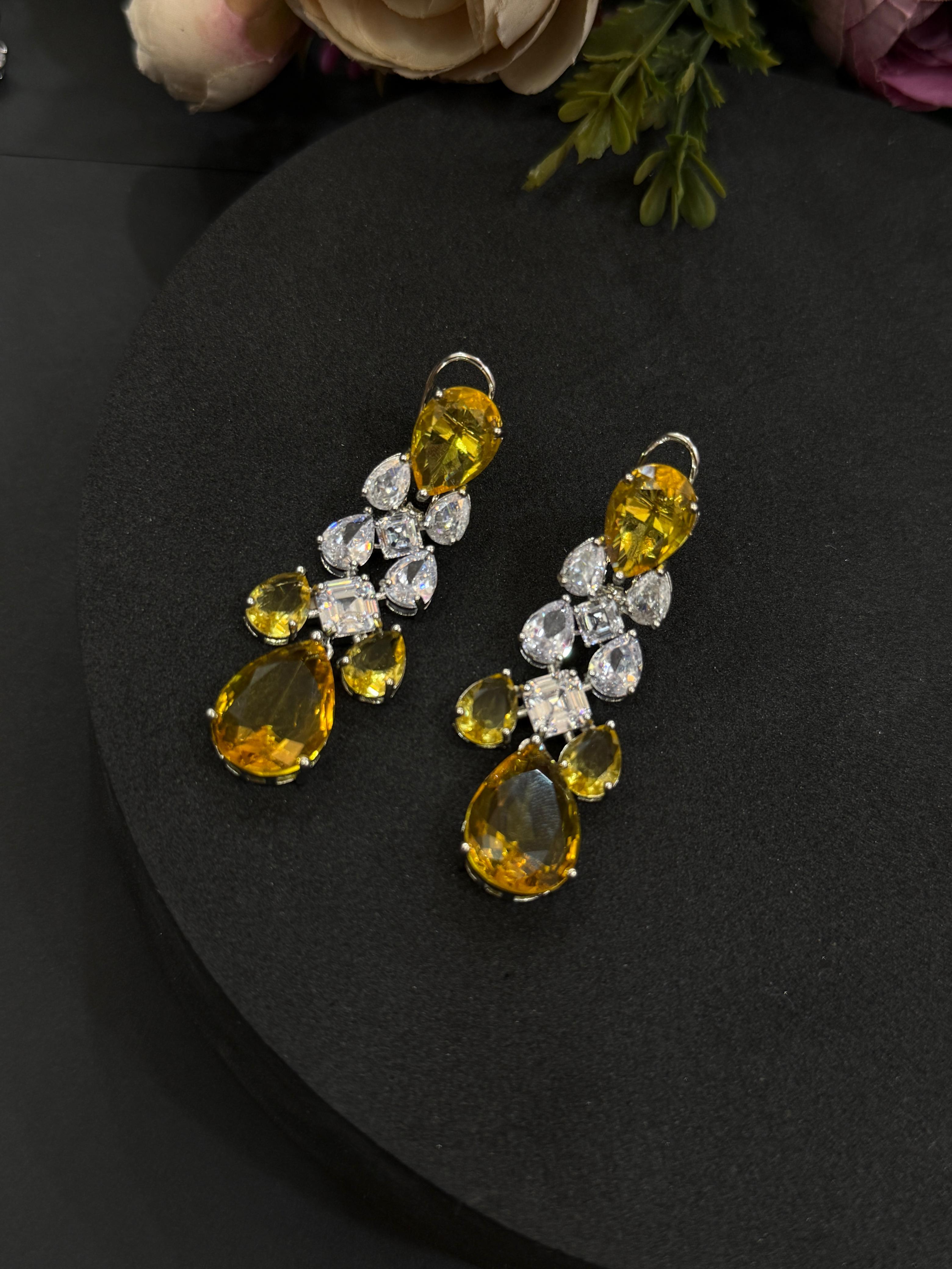 Luxury Diamond & Yellow CZ Set-Mivanaa