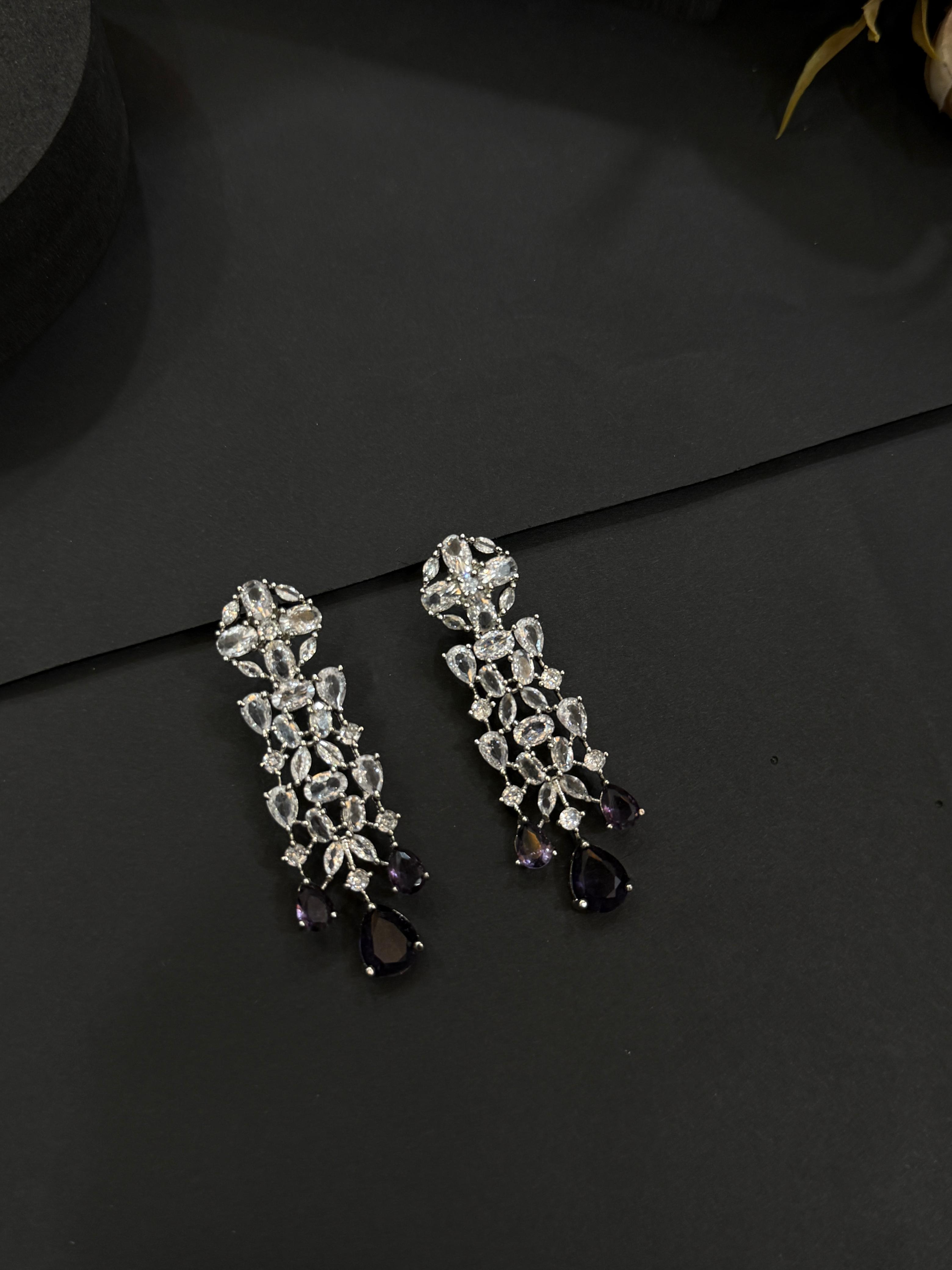 Luxury CZ Diamond Necklace Set-Mivanaa