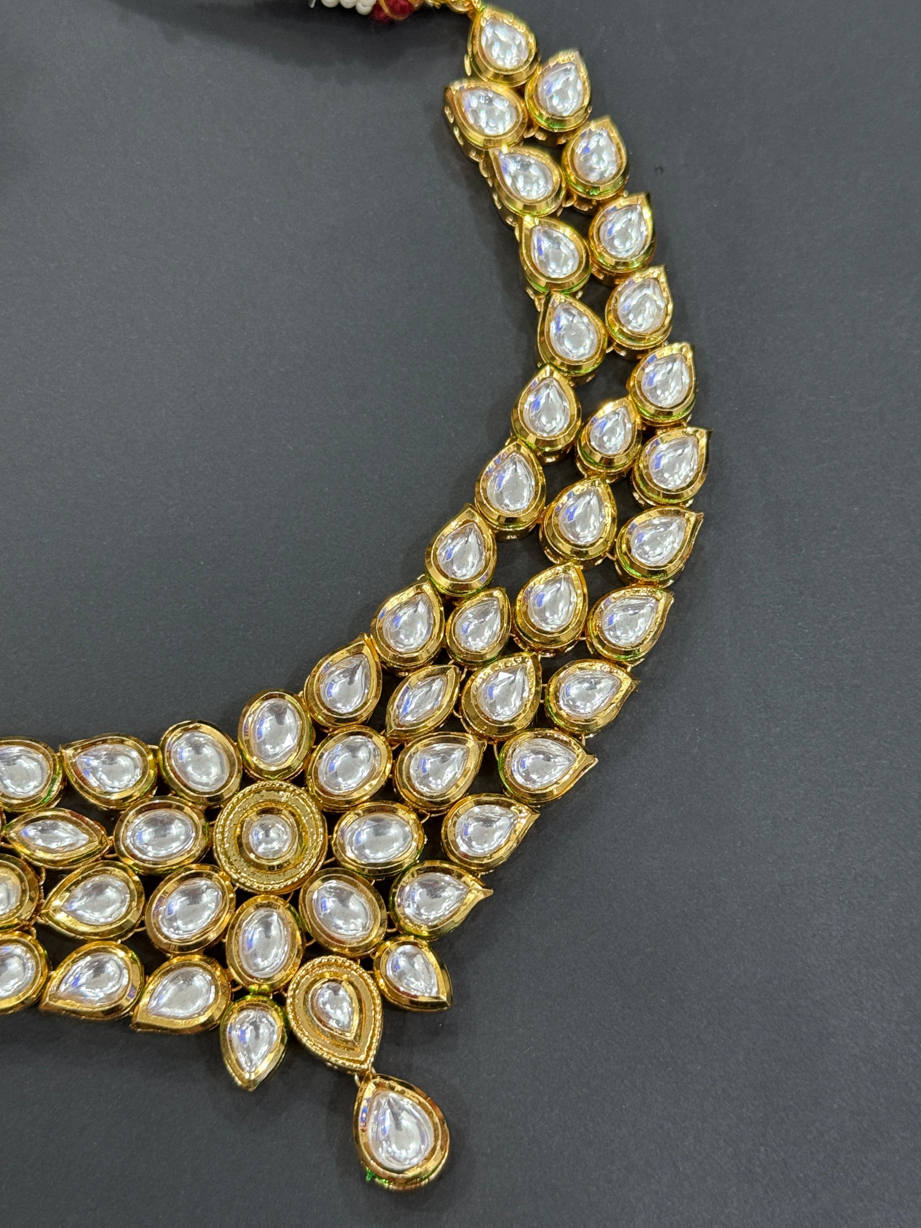 Royal Menaakari Kundan Bridal Necklace-Mivanaa