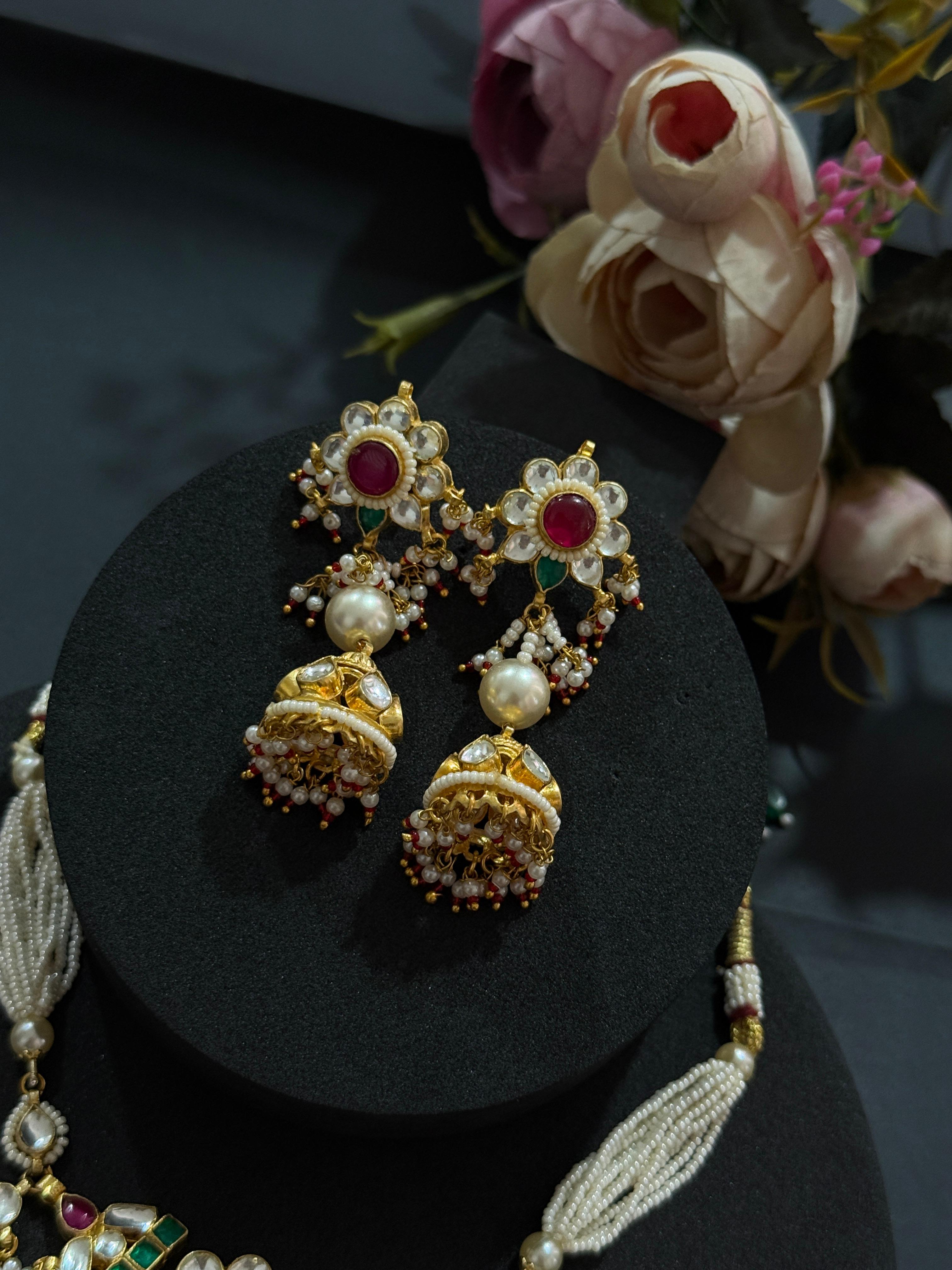 Royal Rasika Pacchi Kundan Pearl-Mivanaa