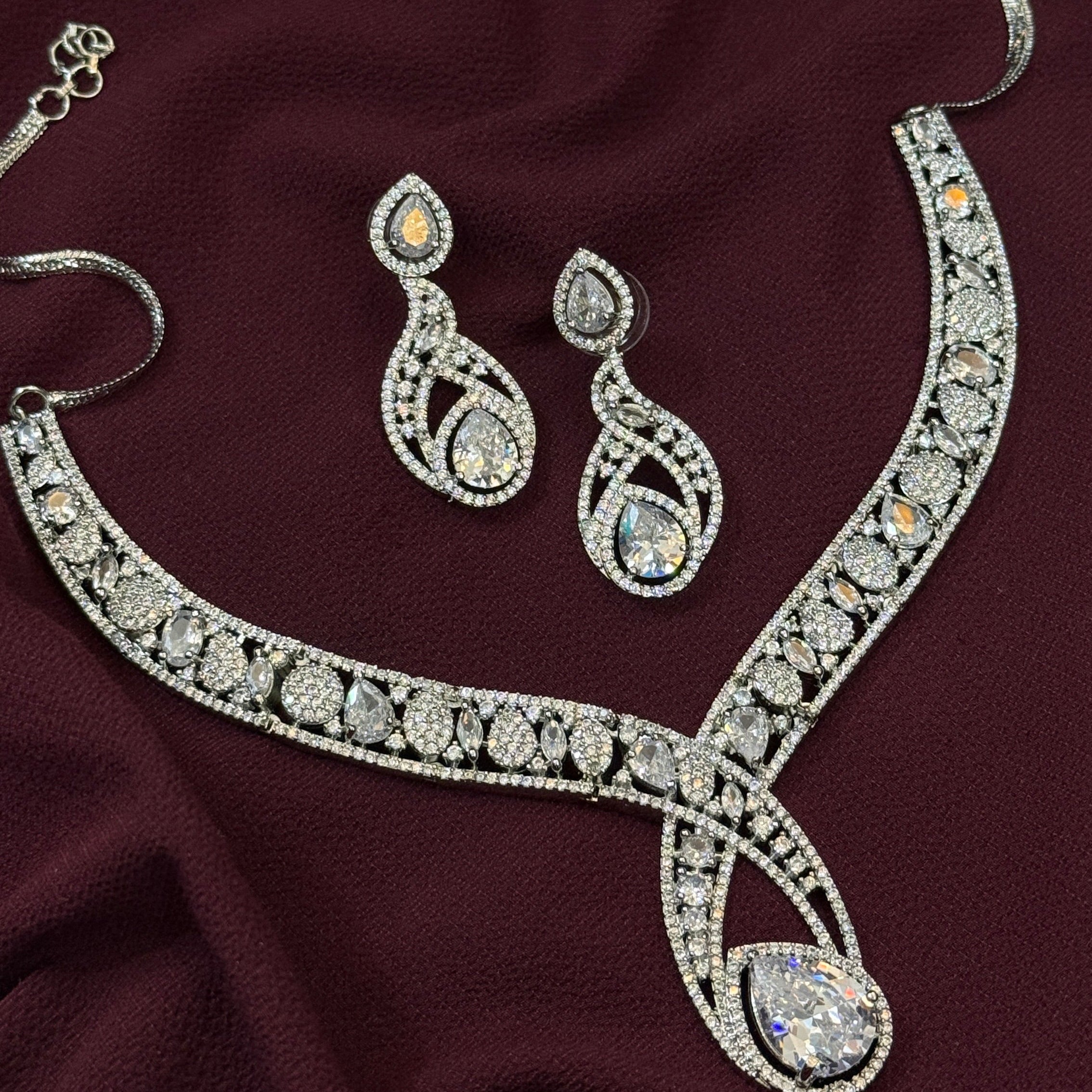 Eternal Spark Luxe Diamond Necklace & Earrings Set