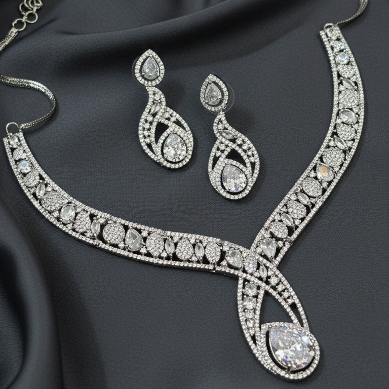 Eternal Spark Luxe Diamond Necklace & Earrings Set
