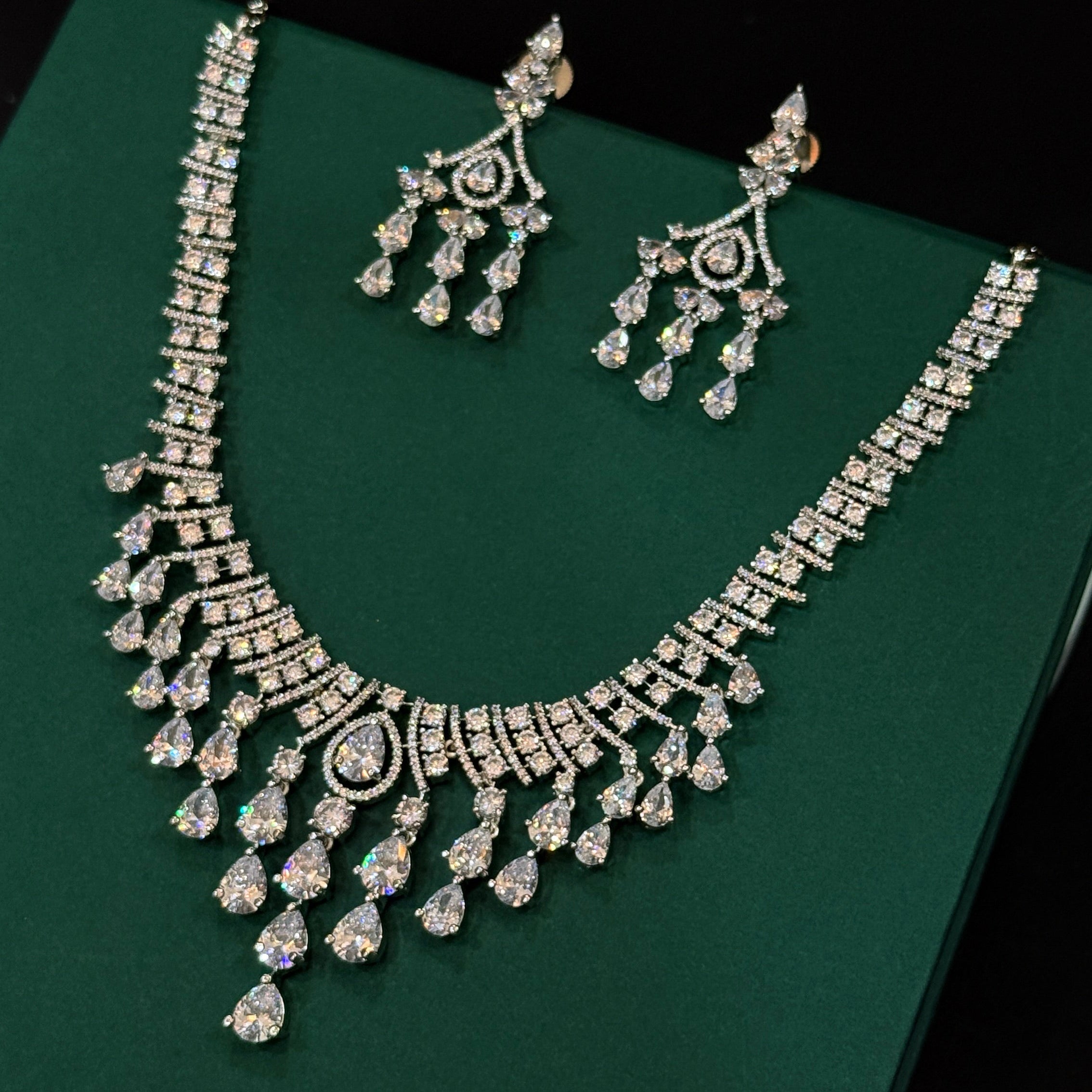Luxury layered CZ partwear neckalce set