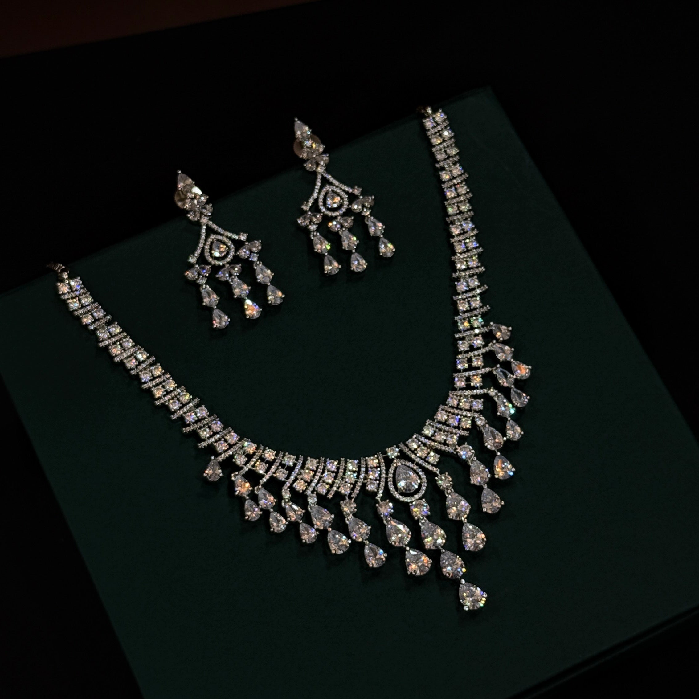 Luxury layered CZ partwear neckalce set