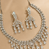 Luxury layered CZ partwear neckalce set